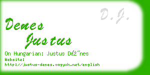 denes justus business card